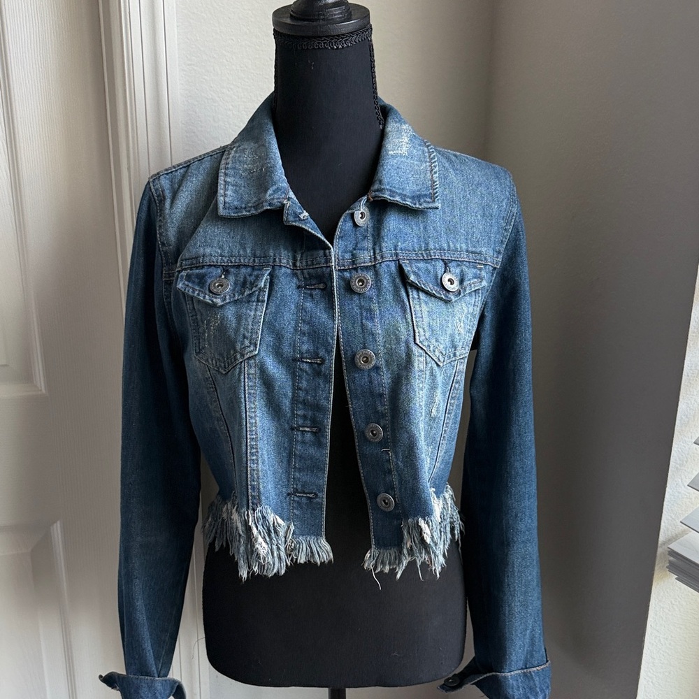 Highway Jeans Blue Distressed Jean Jacket